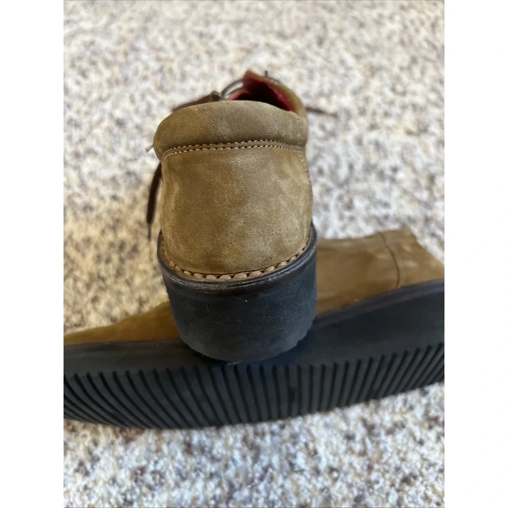 Salvatore Ferragamo Women's US Size 6.5 Suede Camel‎ Leather Shoes Wedge 1.5